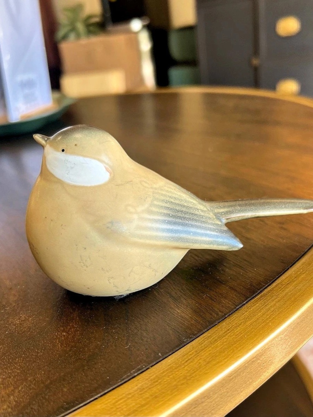 Bird Figurine Decor in Brown & Gray